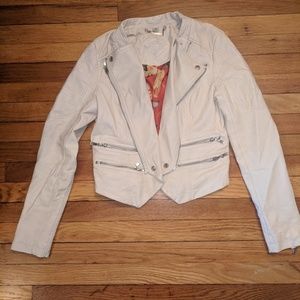 White Moto Leather Jacket